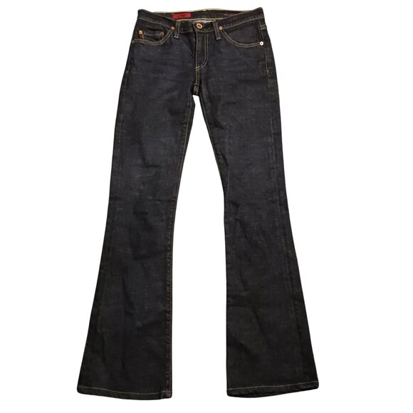 AG Adriano Goldschmied‎ The Angle Low Rise Bootcut Flare Dark Wash Blue Jeans 24 - Picture 1 of 13